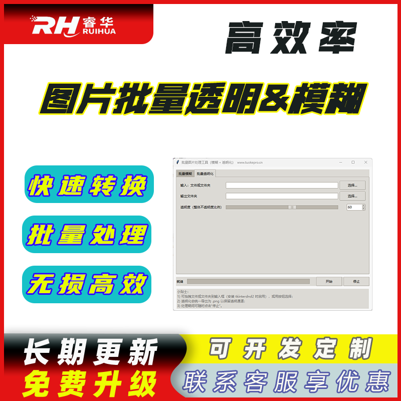 图片批量透明&模糊工具