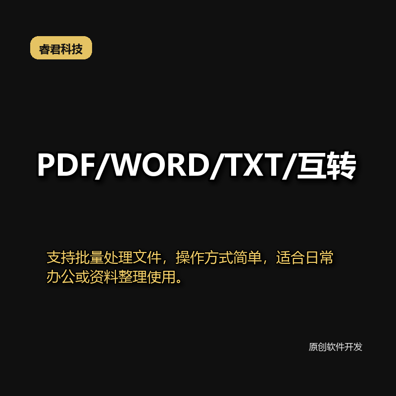 睿君pdf word txt格式互转工具