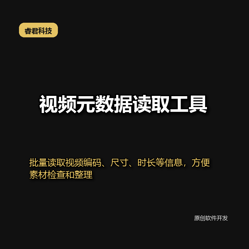 睿君视频元数据读写工具