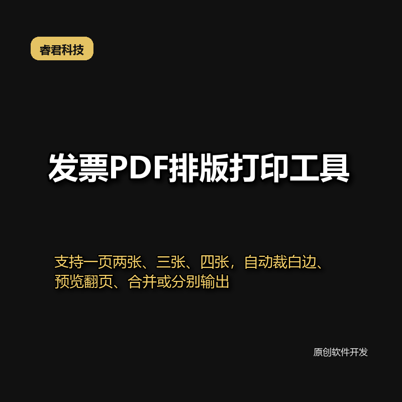 睿君发票PDF双拼打印排版工具