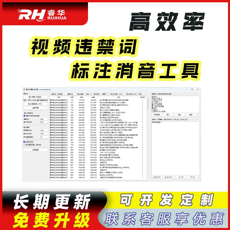 睿君视频违禁词处理工具